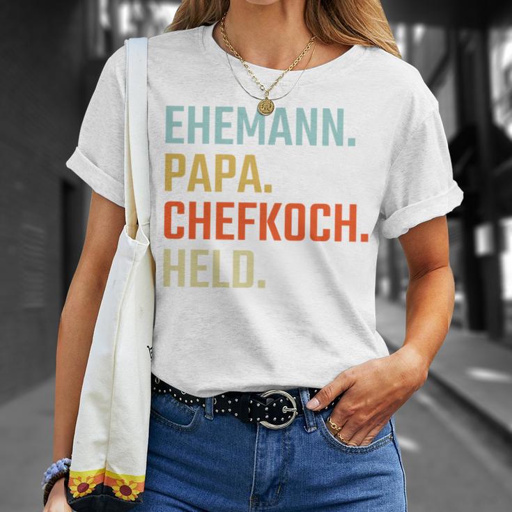 Ehemann Papa Chefkoch Held Geschenk Zumatertag T-Shirt Geschenke für Sie