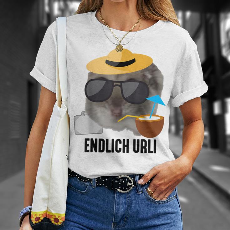 Endlich Urli X Sad Hamster Meme Party Ferien Urlaub Sommer T-Shirt Geschenke für Sie