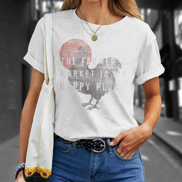 Farmer's Market Is My Happy Place Sun Rooster T-Shirt Gifts for Her