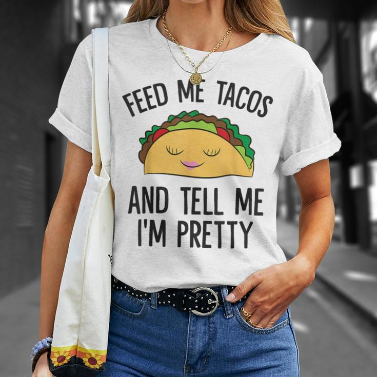 Feed Me Tacos And Tell Me I'm Pretty Mexican Tacos T-Shirt Gifts for Her