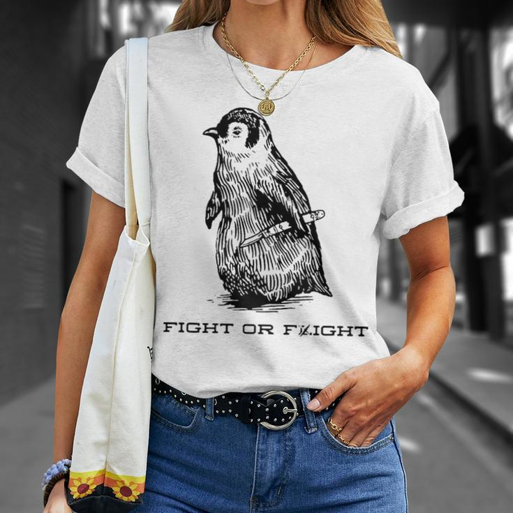 Fight Or Flight Penguin Pun Fight Or Flight Meme T-Shirt Gifts for Her