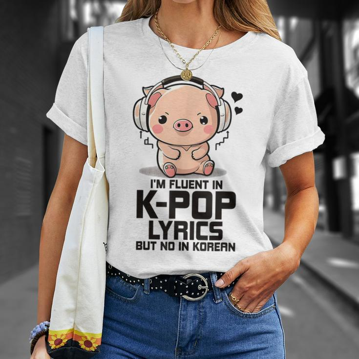 Fluent In Kpop Lyrics Bias K Pop Pig Merch K-Pop Merchandise T-Shirt Gifts for Her