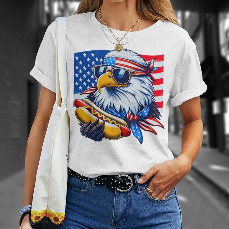 Bald Eagle Hotdog American Flag 4Th Of July Patriotic T-Shirt Gifts for Her