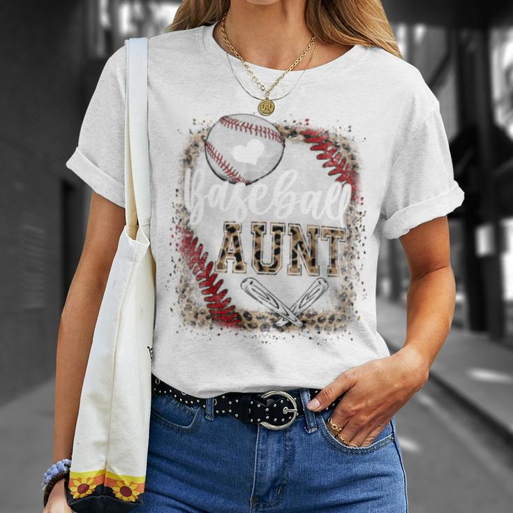 Baseball Auntie Vintage Leopard Baseball Pride T-Shirt Gifts for Her