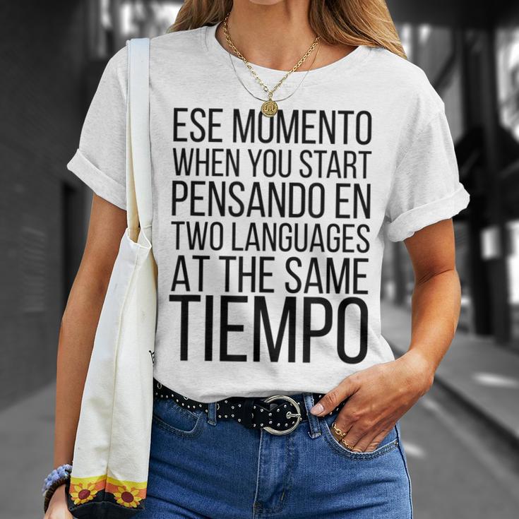 Bilingual English Español Spanish Ingles Spanglish Gray T-Shirt Geschenke für Sie