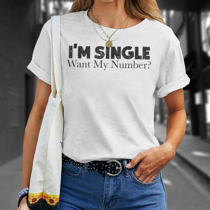 I'm Single Want My Number Vintage Single Life T-Shirt Gifts for Her