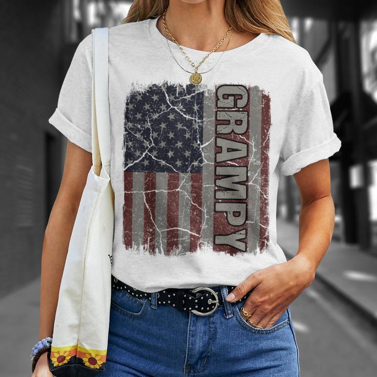 Grampy American Flag Vintage Father's Day 4Th Of July T-Shirt Gifts for Her