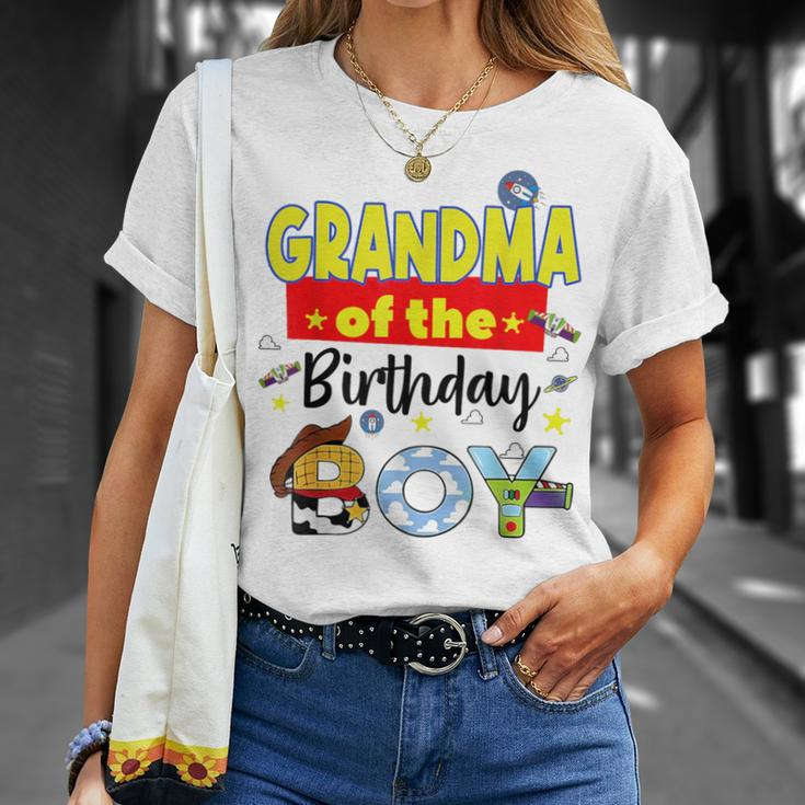 Grandma Of The Birthday Boy Toy Familly Matching Story T-Shirt Gifts for Her
