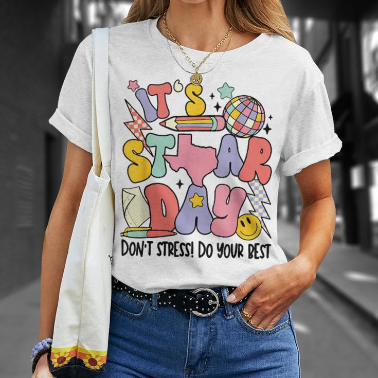 Groovy It's Staar Day Don't Stress Do Your Best Test Day T-Shirt Gifts for Her
