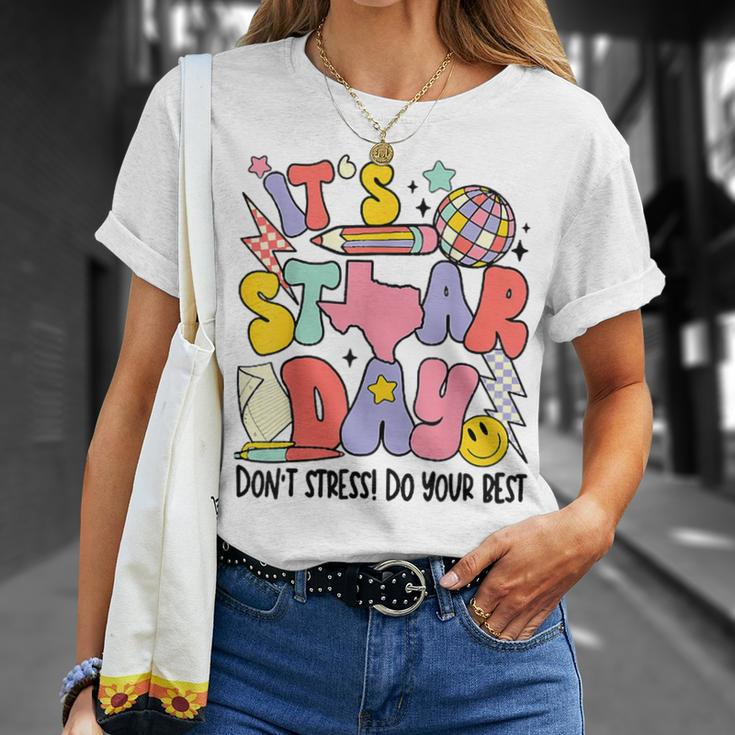 Groovy It's Staar Day Don't Stress Do Your Best Test Day T-Shirt Gifts for Her