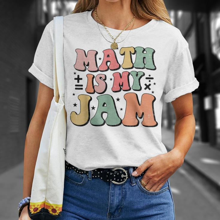 Groovy Math Is My Jam First Day Back To School Math Teachers T-Shirt Gifts for Her