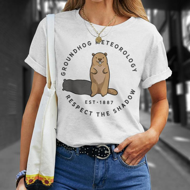 Groundhog Day Quote Respect The Shadow Meteorology T-Shirt Gifts for Her