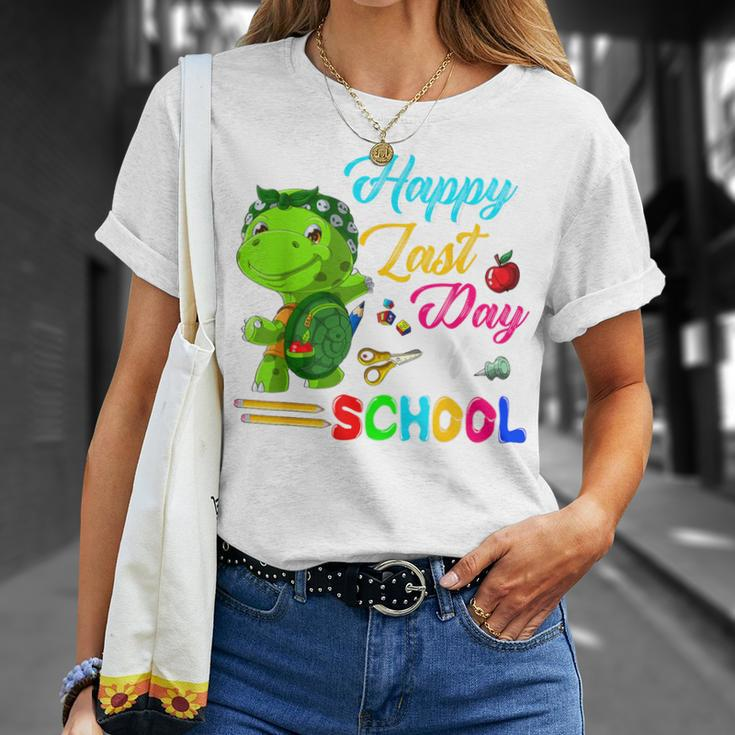 Happy Last Day Of School Turtle Students Teachers T-Shirt Gifts for Her