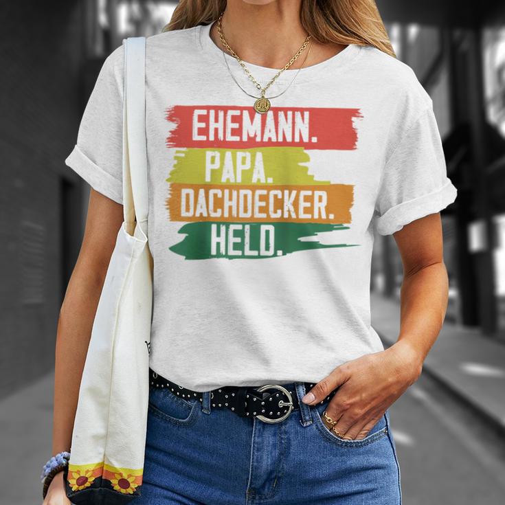 Herren Dachdecker Papa Ehemann Held Dachdeckeratertagater Raglan T-Shirt Geschenke für Sie