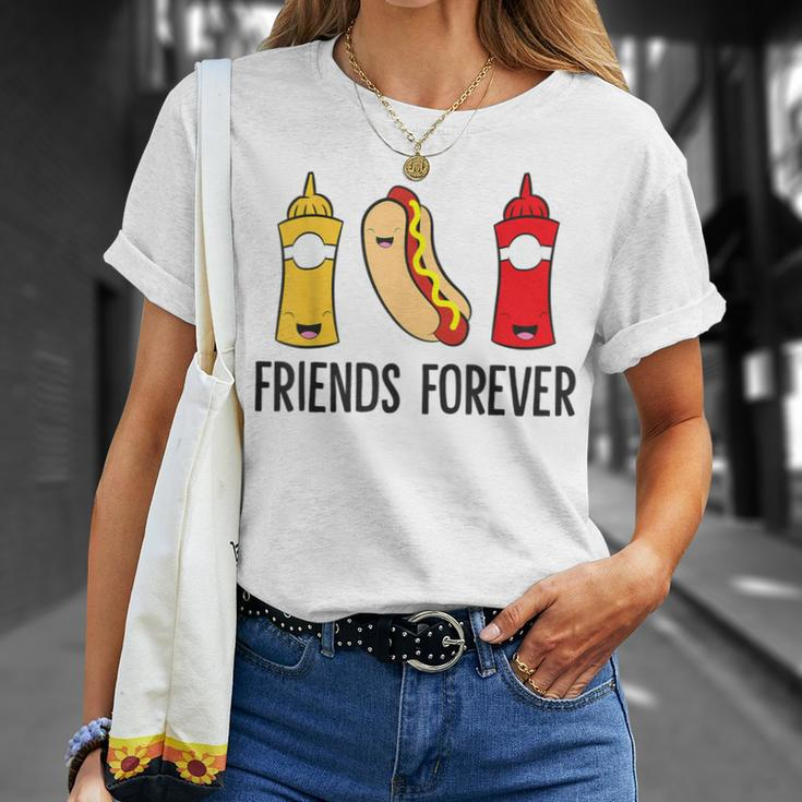Hot Dog Mustard Ketchup Friends Forever Cute Hotdog T-Shirt Gifts for Her
