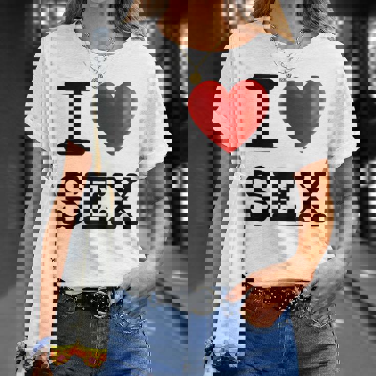 Humoristique Avec Inscription I Love Sex T-Shirt Cadeaux pour elle