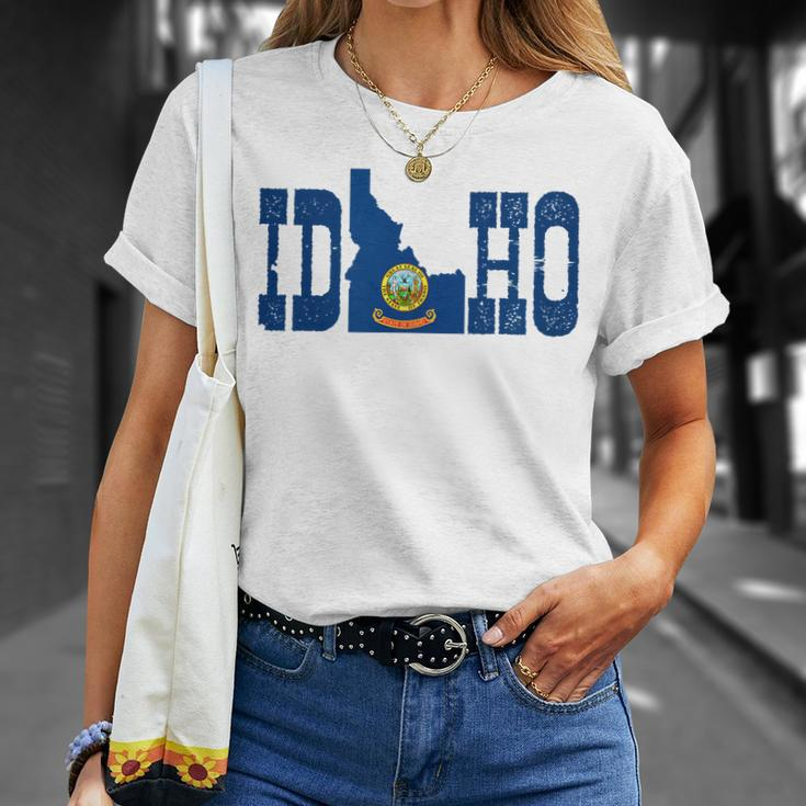 Idaho State And Idaho Flag With Pride For Idaho T-Shirt Gifts for Her