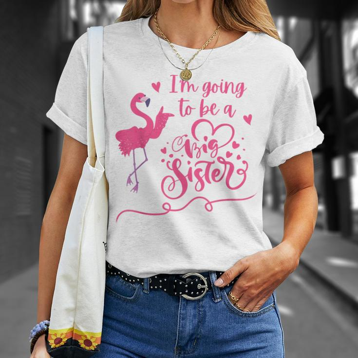 I'm Going To Be A Big Sister Flamingo T-Shirt Gifts for Her