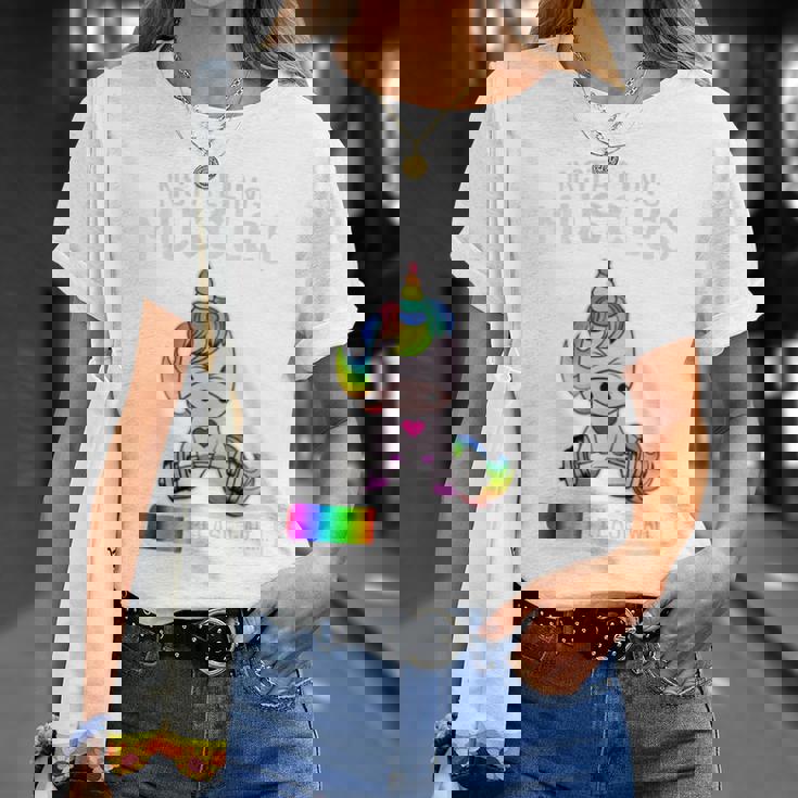 Installing Muscles Unicorn Weightlifting T-Shirt Gifts for Her
