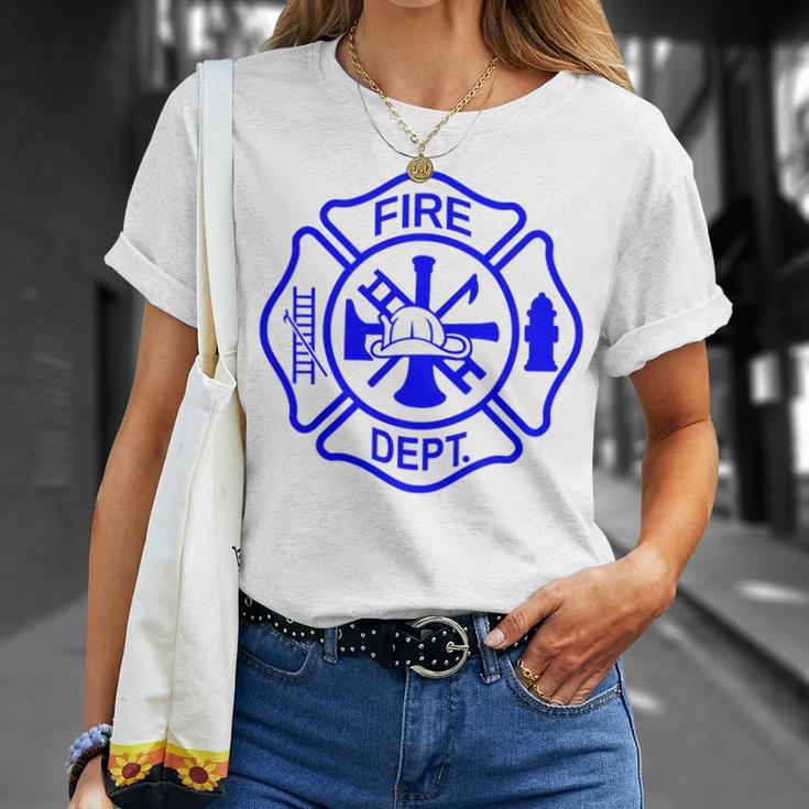 International Firefighters Day Fire Department Maltese Cross T-Shirt Gifts for Her