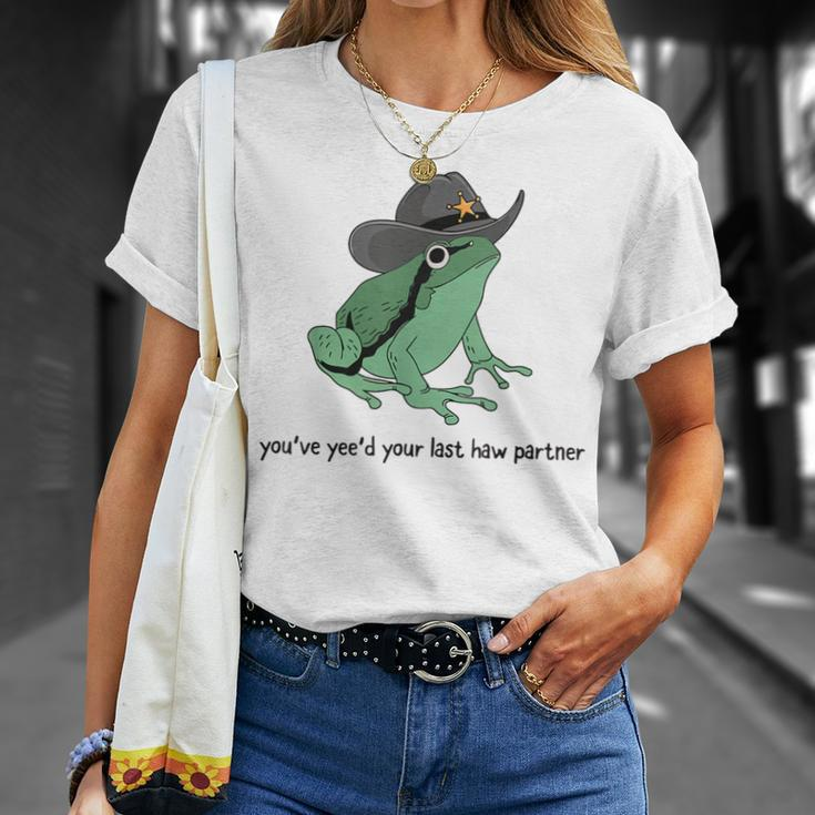 You Just Yee'd Your Last Haw Cowboy Frog Meme T-Shirt Gifts for Her