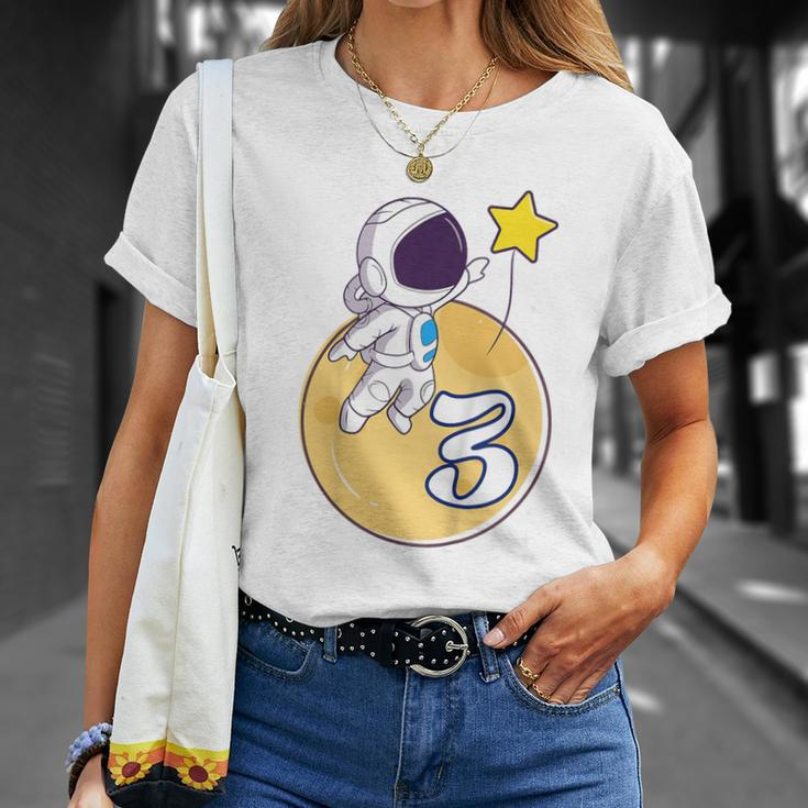 Kinder Astronaut Weltraum 3 Jahre Mond Planeten 3 Geburtstag T-Shirt Geschenke für Sie