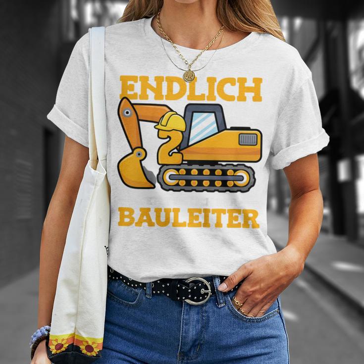 Kinder Endlich 2 Jetzt Bin Ich Der Bauleiter 2Nd Birthday Party T-Shirt Geschenke für Sie