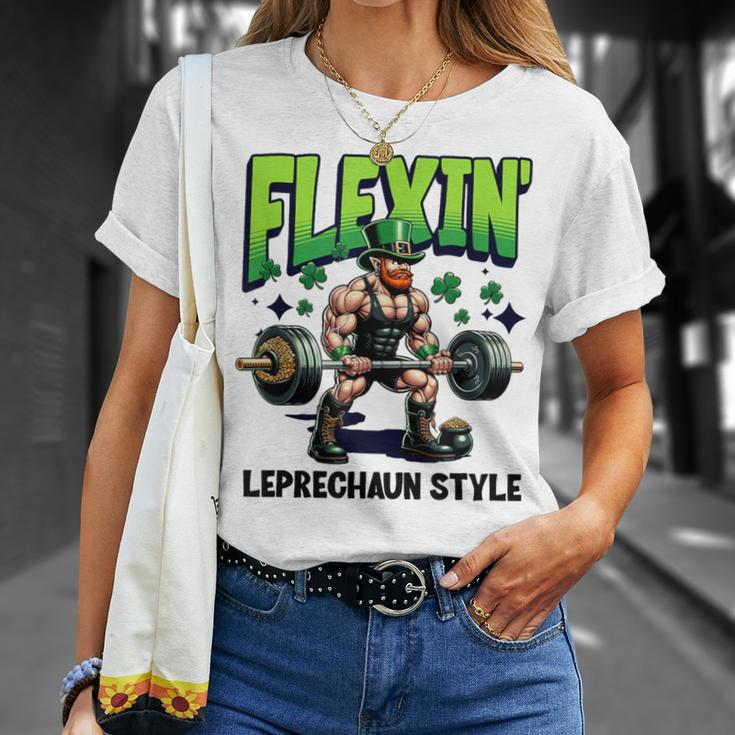 Leprechaun Weight Lifter Irish Workout Gym T-Shirt Gifts for Her