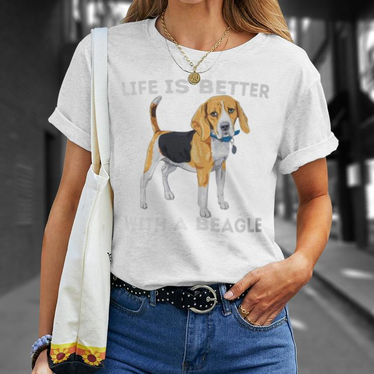 Life Is Better With A Beagle Beagle Dog Lover Pet Owner T-Shirt Gifts for Her