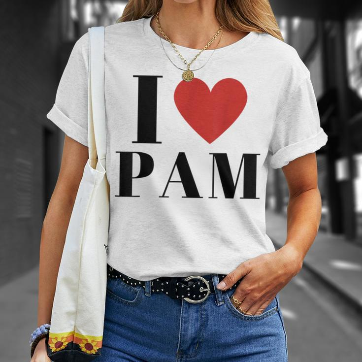 I Love Pam Heart Family Lover Custom Name Pam Idea Pam T-Shirt Gifts for Her