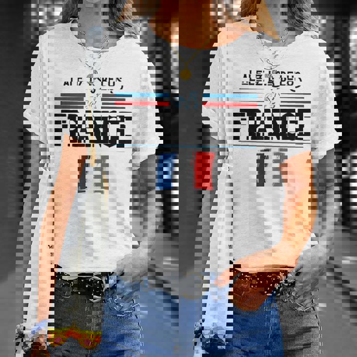 Maillot Supporter France-Equipe De France-Drapeau Tricolore T-Shirt Cadeaux pour elle