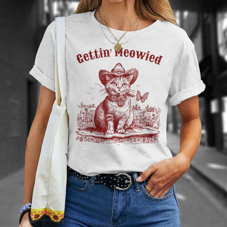 Meowdy Bachelorette Party Cowgirl Cowboy Cat Bridal Squad T-Shirt Gifts for Her