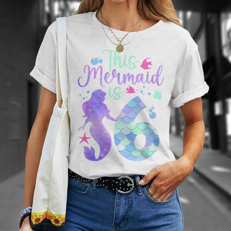 This Mermaid Is 6 Birthday Girls Mermaid T-Shirt Gifts for Her
