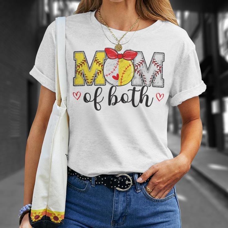 Mom Of Both Baseball Softball Mother's Day T-Shirt Gifts for Her