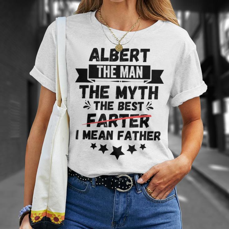 Name Albert Man Myth Best Farter Father Custom Dad T-Shirt Gifts for Her