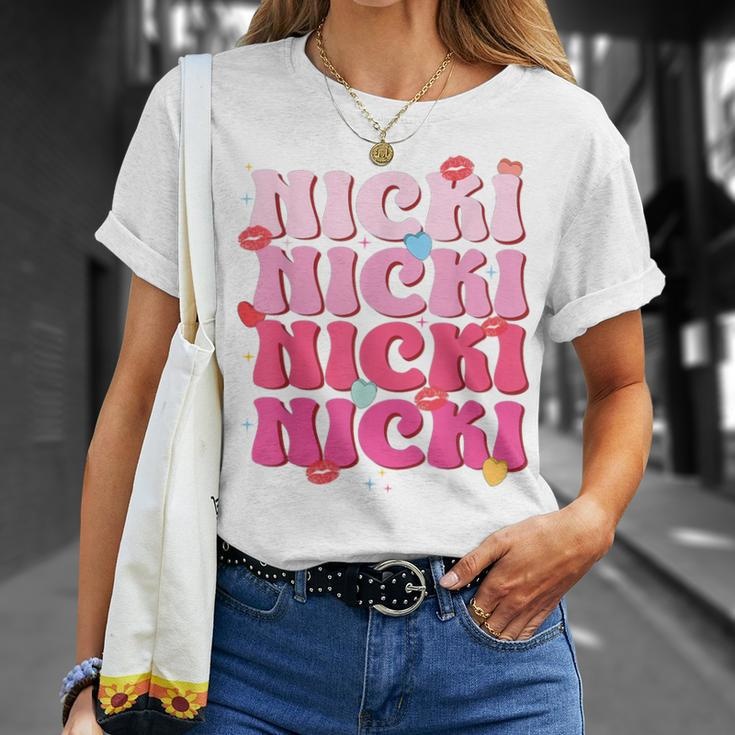 Nicki Personalized Name I Love Nicki Vintage T-Shirt Gifts for Her