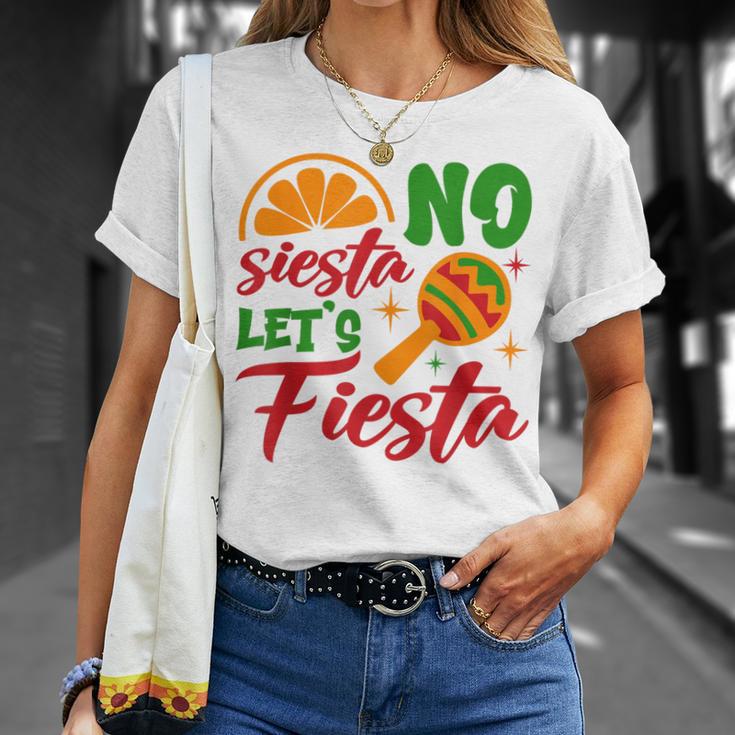 No Siesta Let's Celebrate Mexican Maracas Sombrero T-Shirt Geschenke für Sie