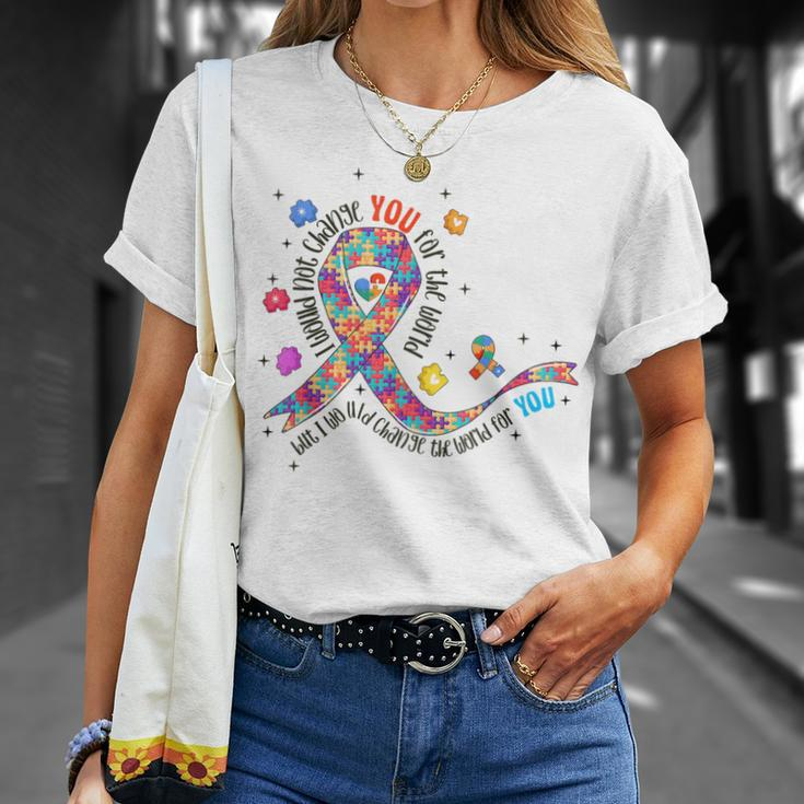 I Would Not Change You For The World Puzzle Autism Awareness T-Shirt Gifts for Her