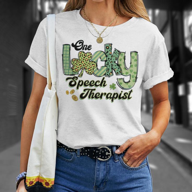 One Lucky Speech Therapist St Patrick Language Pathology Slp T-Shirt Gifts for Her