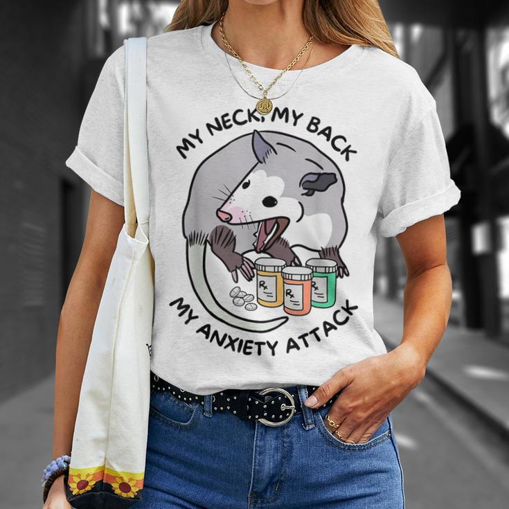 Opossum Screaming My Neck My Back My Anxiety Attack T-Shirt Gifts for Her