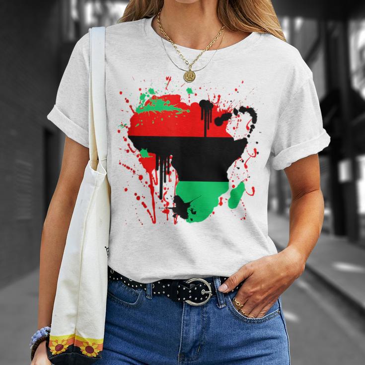 Pan African Flag Unia Map Of Africa T-Shirt Gifts for Her