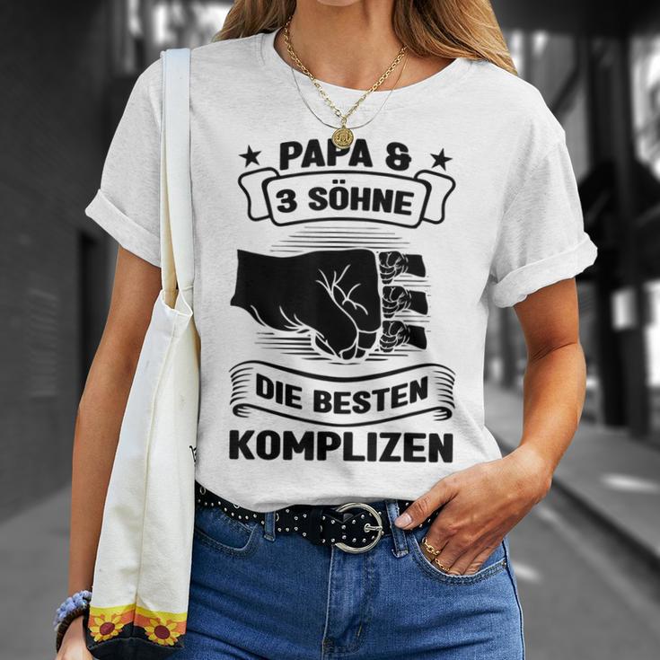 Papa & 3 Söhne Die Besten Komplizen Papa 3 Söhne T-Shirt Geschenke für Sie