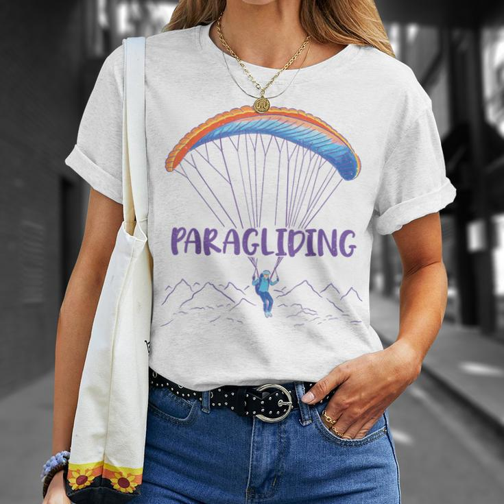 Paraglider Text Auf Parachute Mit Paraglider Flies In Gray T-Shirt Geschenke für Sie