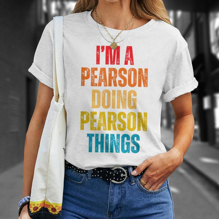 Pearson Proud Family Retro Reunion Last Name Surname T-Shirt Gifts for Her