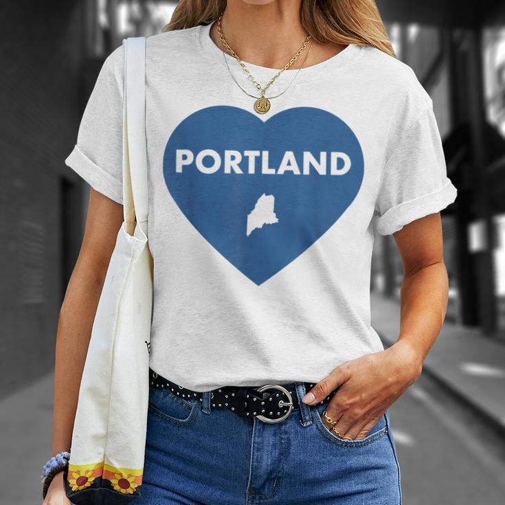 Portland Maine Heart Pride Retro Love T-Shirt Gifts for Her