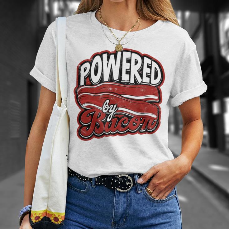 Powered By Bacon Morning Bread And Butter With Bacon T-Shirt Gifts for Her