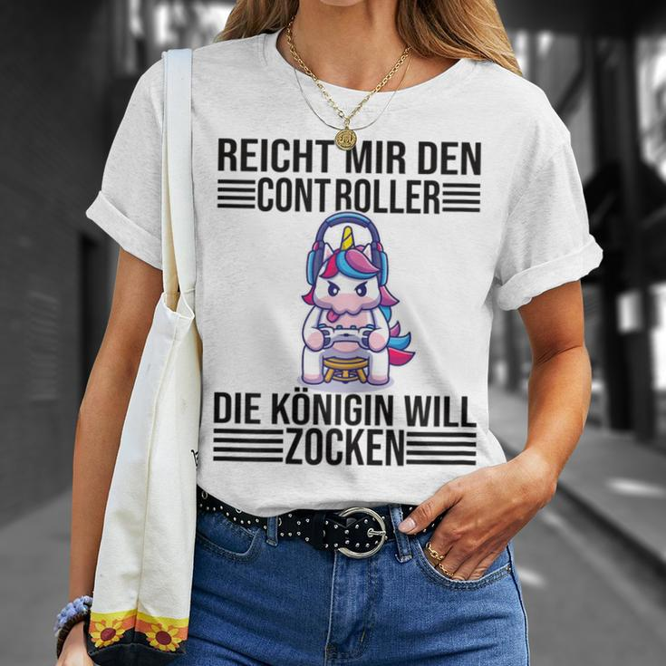 Ps5 Console Gamer Zocken Reichmir Den Controller Queen Going T-Shirt Geschenke für Sie