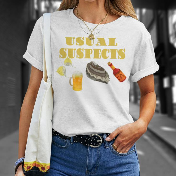 Raw Oysters Eating Oyster Party Usual Suspects Saying T-Shirt Gifts for Her
