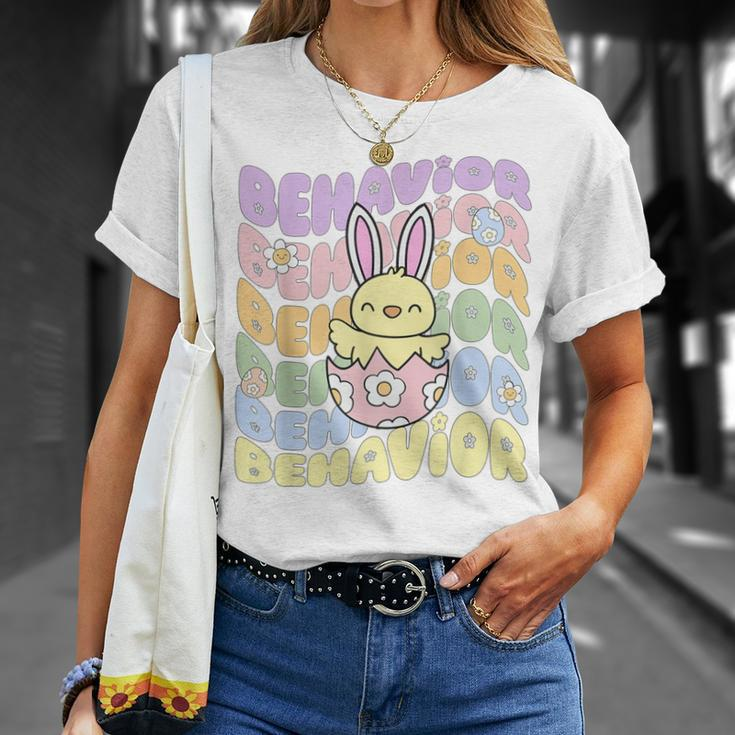 Retro Bcba Easter Chick Behavior Analyst Aba Rbt Behaviorist T-Shirt Gifts for Her
