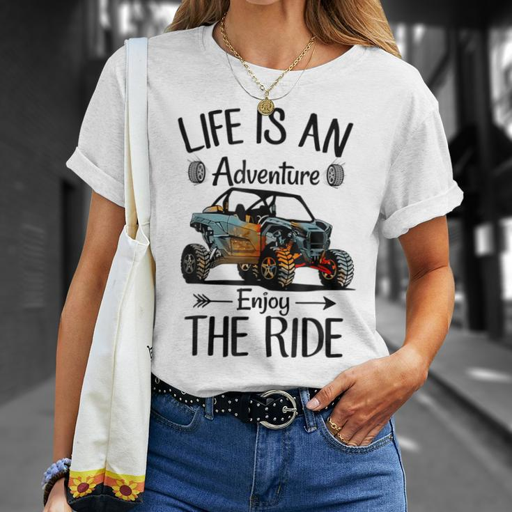 Retro Enjoy The Ride Atv Rider Utv Mud Riding Sxs Offroad T-Shirt Gifts for Her